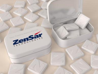 letter or digit shaped logo embossed promotional mints 